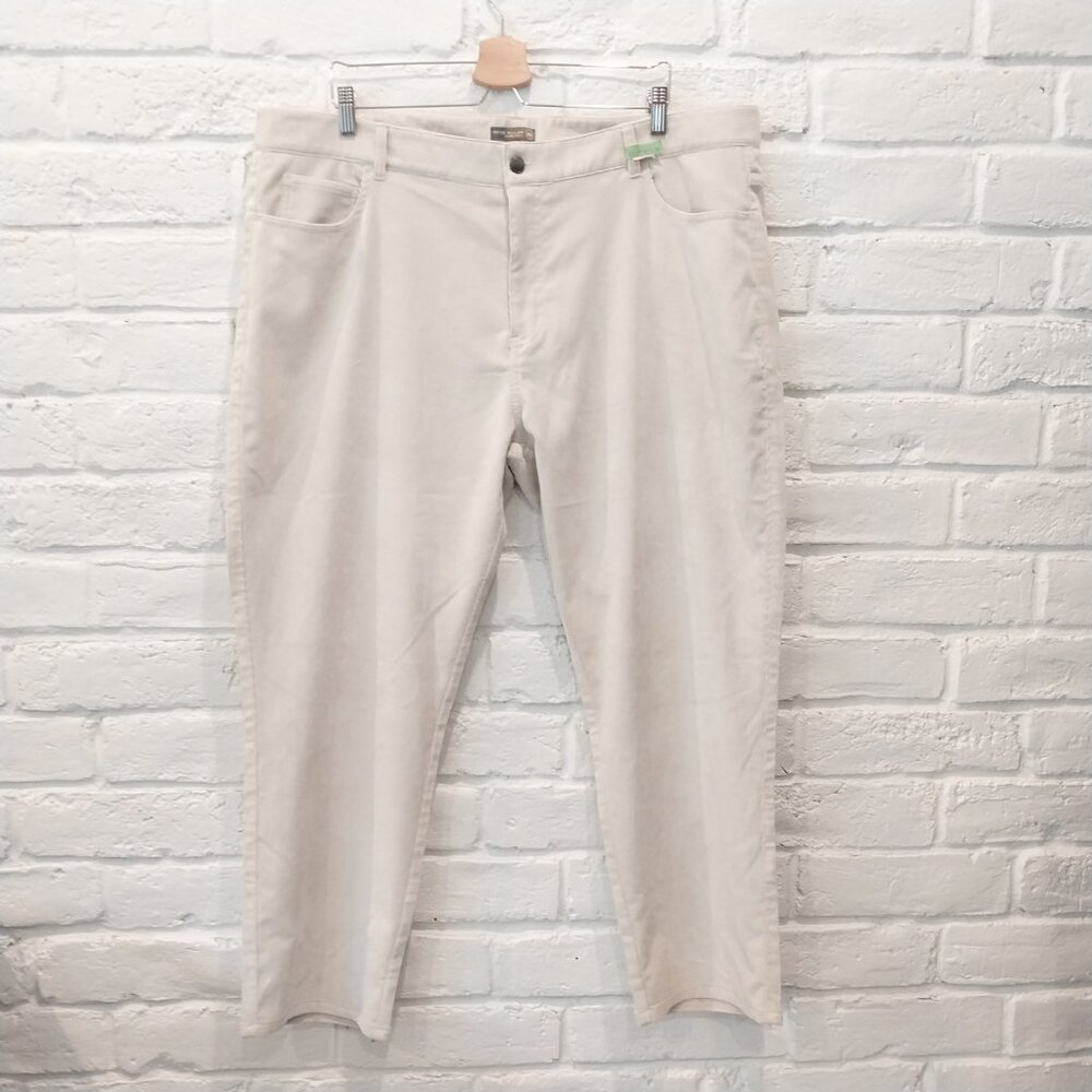 Peter Millar Corduroy Pants Mens 42x34 (actual 42x27.5) Beige Stretch 5 Pocket,